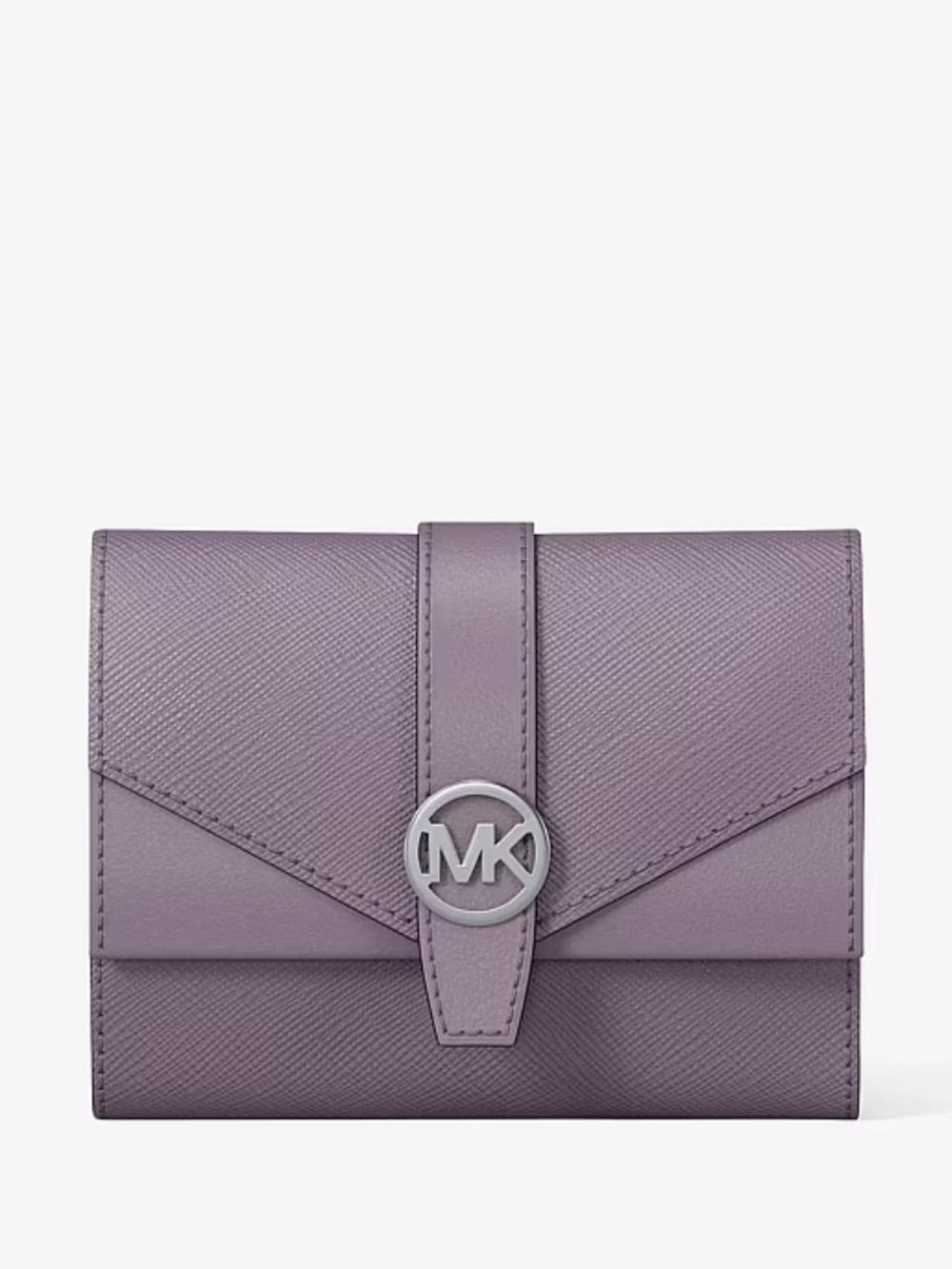 Michael Kors Lavender Saffiano Leather Envelope Trifold Wallet